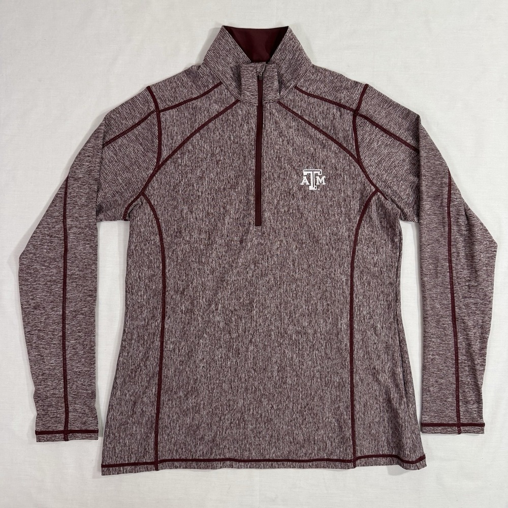 Antigua Women's S Texas A&M Aggie 1/4 Zip Front Pullover Long Sleeve Sz M